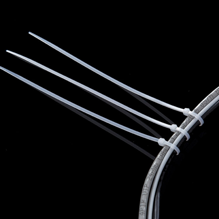 Black nylon cable ties, 8mm x 300mm, set of straps with locking heads