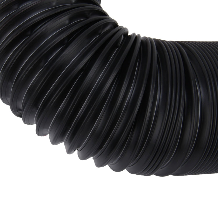 Black ribbed air intake hose with flexible accordion tubing for universal fit