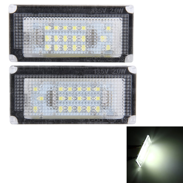 2-piece license plate light set, clear rectangular housing with SMD LED chips