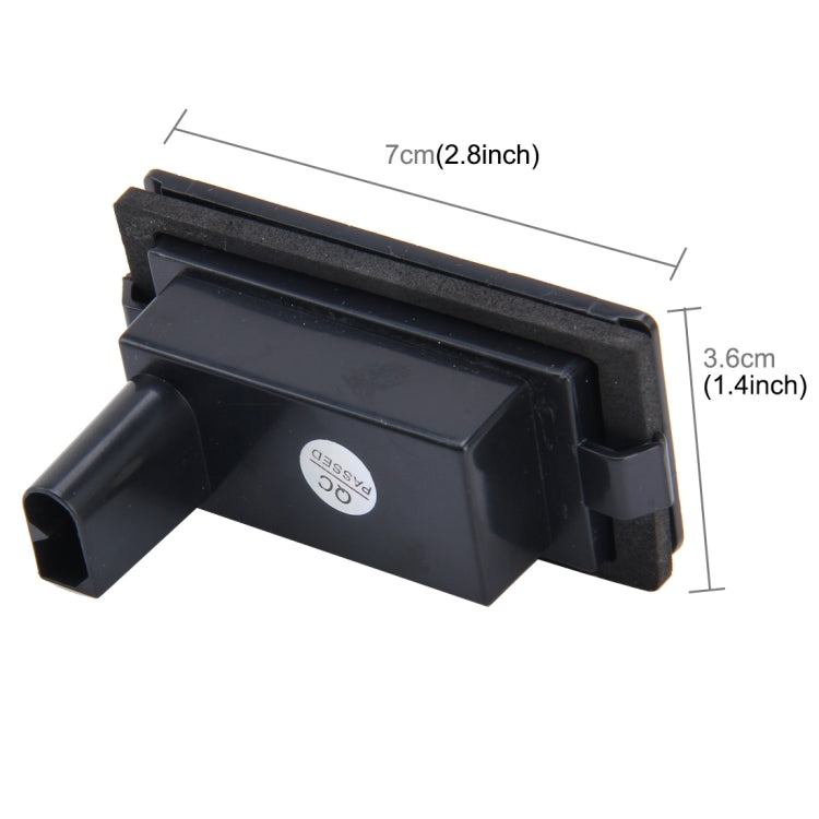 LED license plate light unit, black housing with side connector and 7 cm length