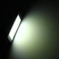 LED license plate light emitting bright white light from black housing and clear lens