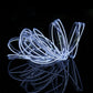 Flexible car LED strip light emitting bright blue light, coiled for decoration