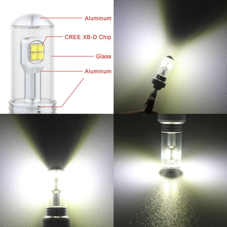 LED fog bulb with aluminum-style body and visible square LED chip detail