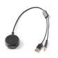 Car Bluetooth AUX USB adapter cable with round puck module and USB plugs