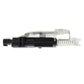 Car lock actuator motor with clear plastic end cap and visible spring mechanism