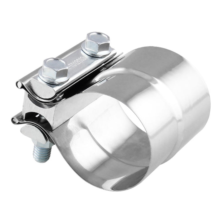 Stainless steel 2.0 in exhaust band clamp with lap joint and two top bolts