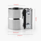 Stainless steel 2.0 in lap joint exhaust band clamp with two-bolt mounting bracket