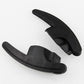 Black plastic paddle shifter extensions with textured foot pads