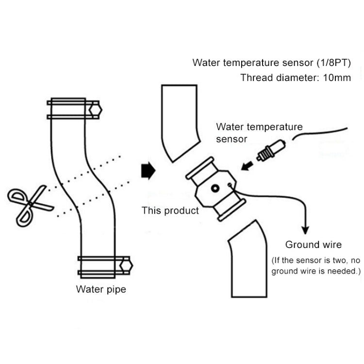 Water temperature sensor wiring diagram with sensor and ground wire notes