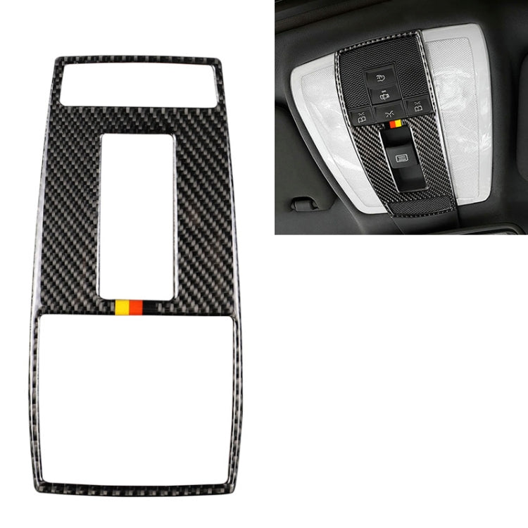 Carbon fiber reading lamp frame sticker with German flag stripe, two cutouts