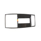 Carbon fiber reading lamp frame sticker with two rectangular cutouts and German flag stripe
