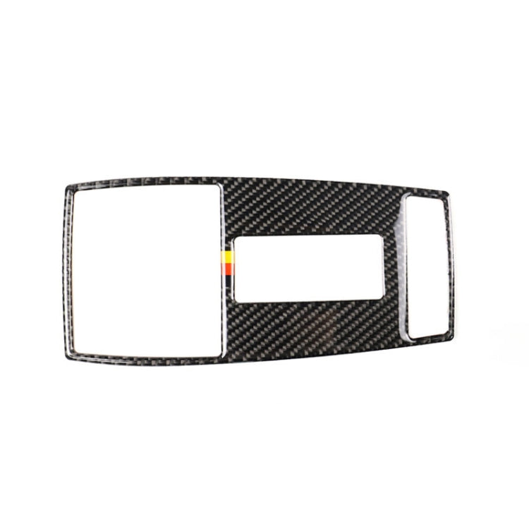 Carbon fiber reading lamp frame sticker with two rectangular cutouts and German flag stripe
