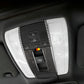 Installed reading lamp control frame sticker with German flag stripe and carbon fiber texture