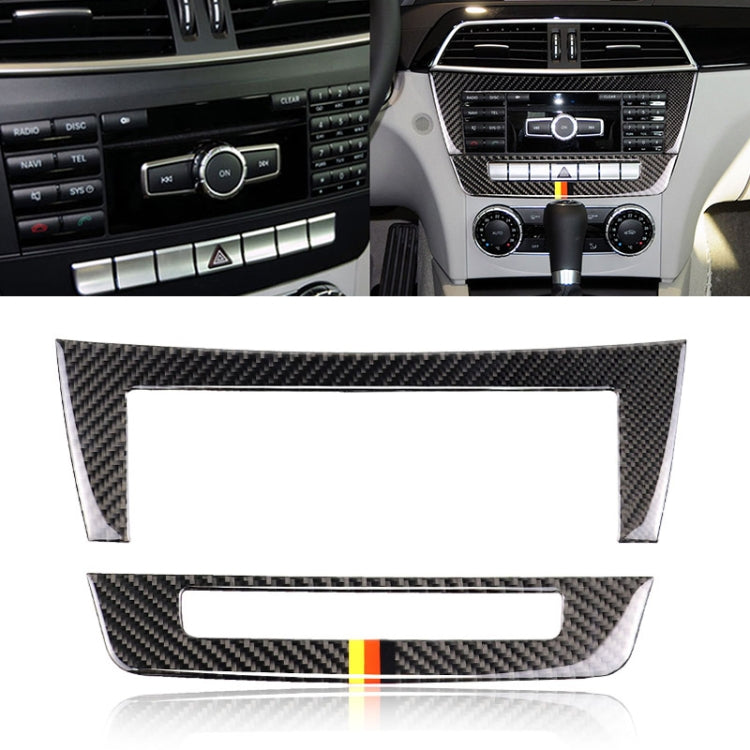 Carbon fiber central control CD panel trim sticker with German flag accents