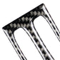 Close-up carbon fiber air outlet trim insert with two vertical openings and silver border details.