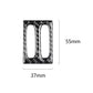 Carbon fiber air outlet trim insert with twin vertical oval cutouts and reflective chrome trim.