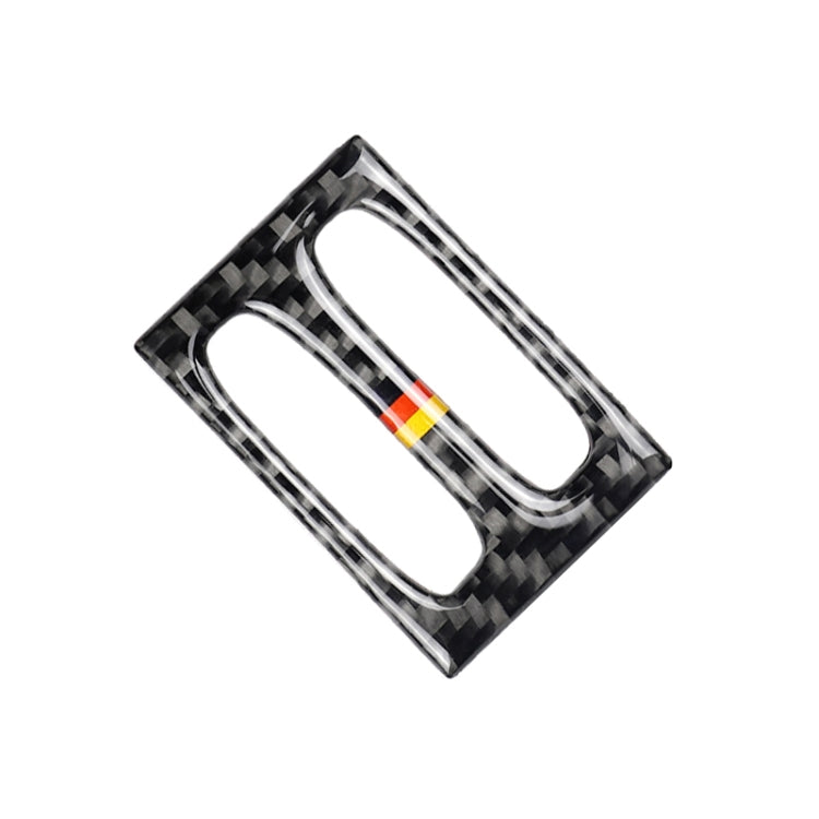 Carbon-fiber air outlet sticker panel with two oval cutouts, German flag detail