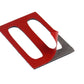 Red backing template with two oval cutouts for air outlet sticker