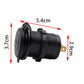 Dual USB car charger dimensions: 5.4 cm length, 3.7 cm diameter, black housing