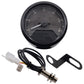 Motorcycle digital tachometer speedometer gauge rear view with mounting bracket and wiring