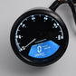 Motorcycle digital tachometer speedometer gauge front view with blue LCD screen