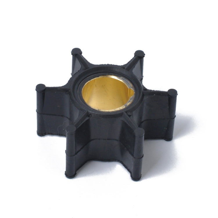 Outboard water pump impeller, black star rotor with gold-colored center bushing