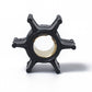 Outboard water pump impeller, black star rotor with gold seal ring in center opening