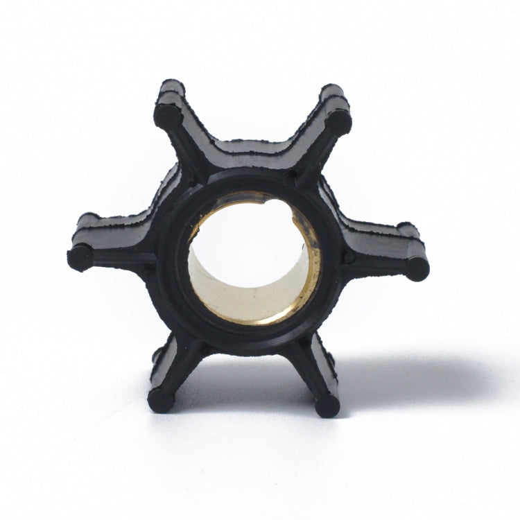 Outboard water pump impeller, black star rotor with gold seal ring in center opening