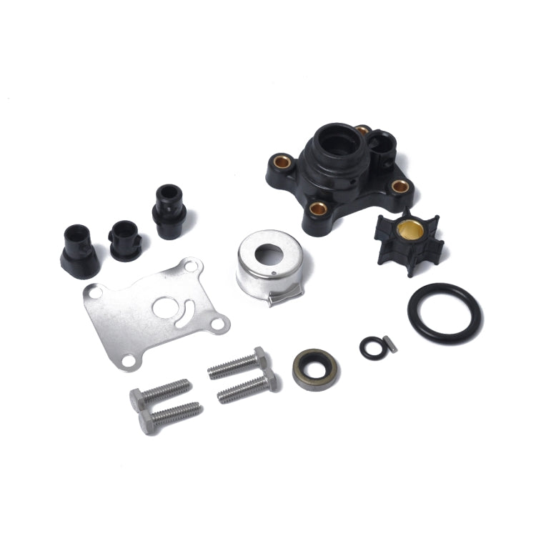 Outboard water pump impeller repair kit, assorted gasket, seals, screws, and impeller components