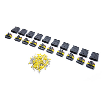 Waterproof 5-pin sealed electrical wire connectors set with terminals and pins