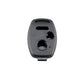 HONDA 2+1 car key fob shell, dark gray rear view with key slot and circular recess