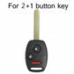 HONDA 2+1 car key fob shell with metal key blade, black buttons and lock icon