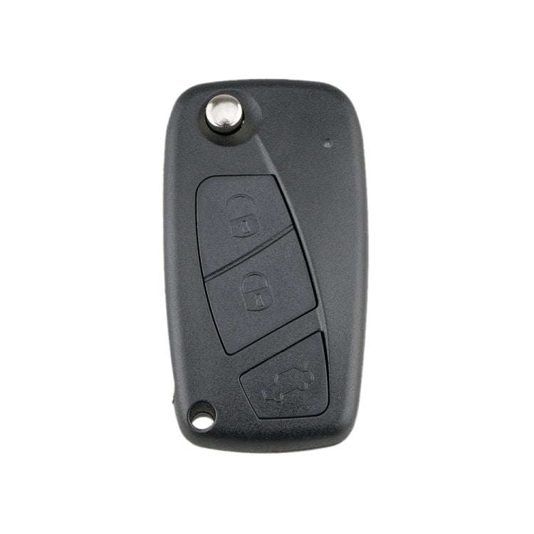 Black car key fob case back with key ring hole and 3-button icon