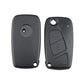 Pair of black car key fob case shells with button icons and battery posts