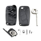 Black car key fob case kit with key blade, shells, screws, and internal parts
