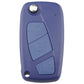 Blue 3-button car key fob case with metal key ring and button icons