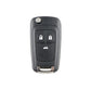 Black car key case with 3 control buttons and ring loop on back cover.