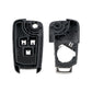 Inside view of black key fob case halves with button insert and metal contacts.