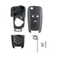 Assorted key fob case parts: black shell, button cover, folded key blade, screw set.
