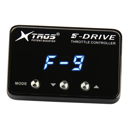 Black TROS 5-DRIVE electronic throttle controller with blue F-3 display and control buttons