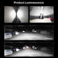 LED headlight beam pattern with bright low and high beam lighting from two bulbs
