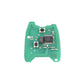 Car key fob internal circuit board with small components and solder points