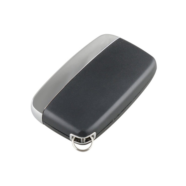 Black-and-silver remote key fob case with metal keyring