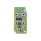 Green circuit board with chips and wiring for remote key fob