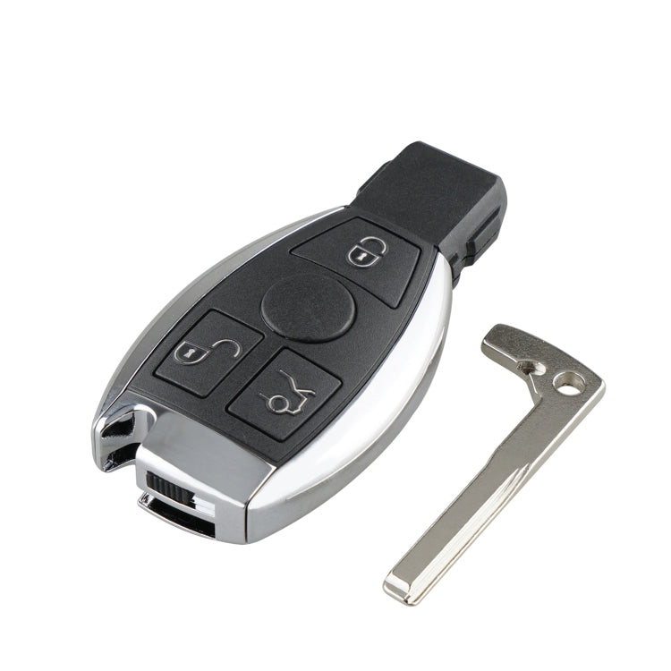 Black remote key fob with flip blade extended and four function button icons