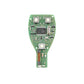 Green printed circuit board for remote car key with electronic components and contacts