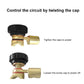 Car battery disconnect rotary switch with black cap, gold body, and two cap positions