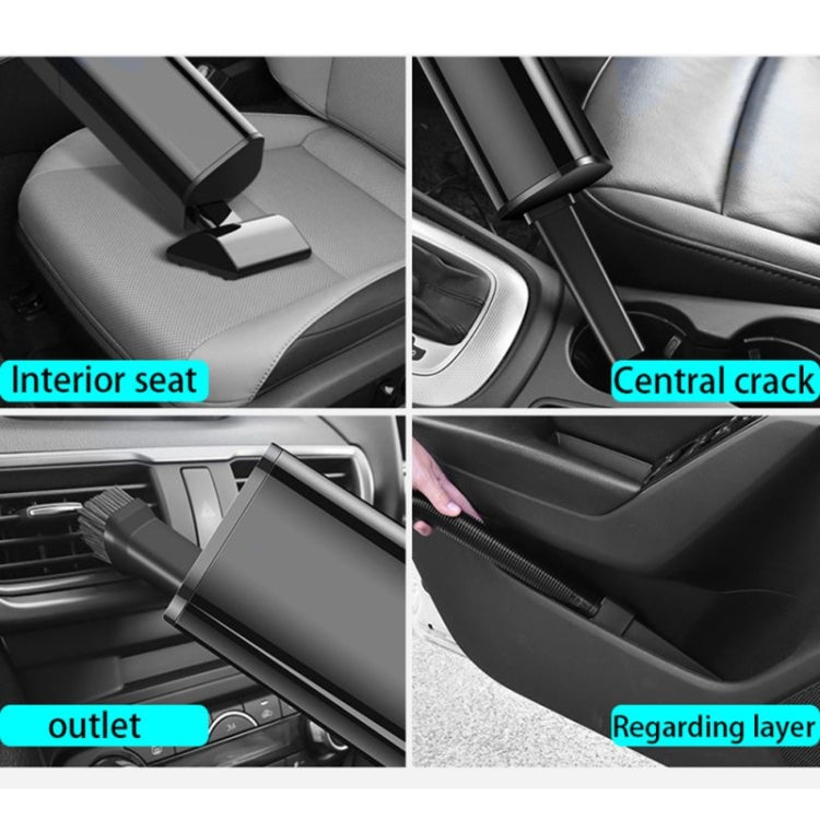 Handheld wireless car vacuum with crevice nozzle cleaning car seat interior