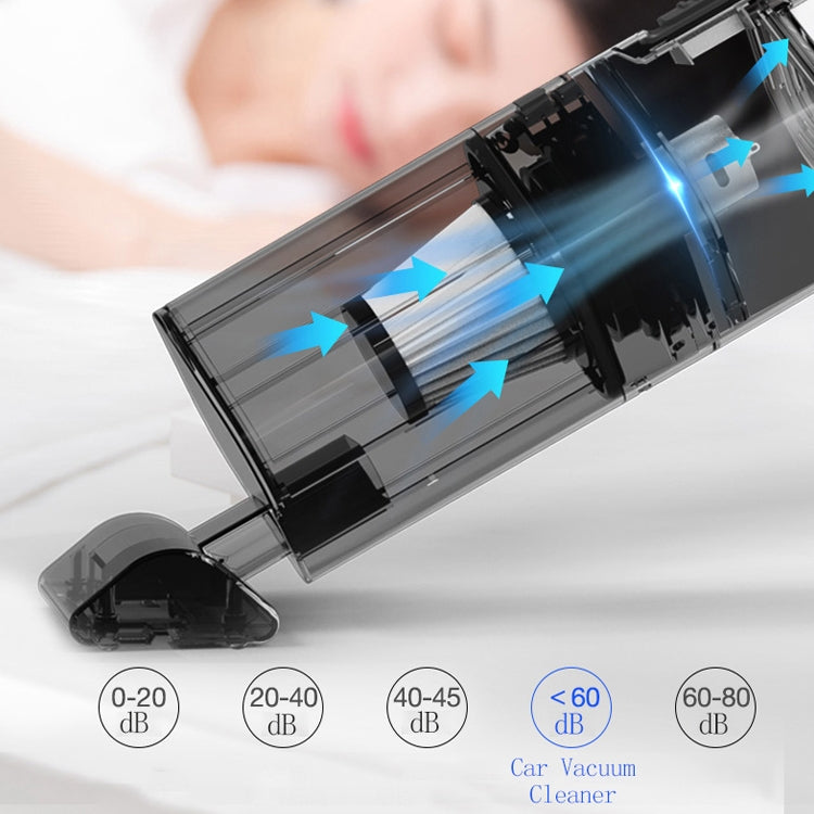 Transparent dust chamber handheld vacuum cleaner with blue airflow indicator