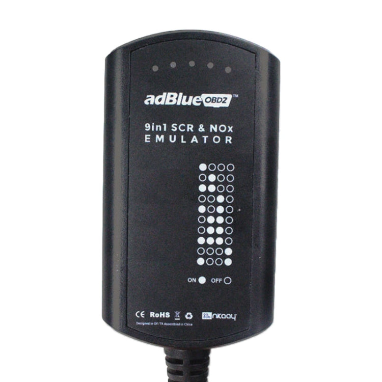 Black 9 in 1 SCR & NOx emulator box with indicator lights and control switch